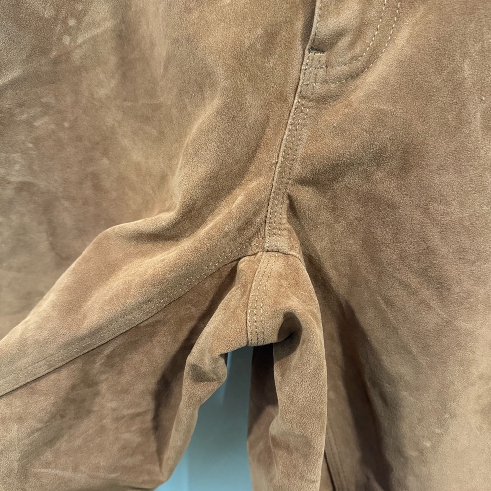 Free People We the Free Dylan Vegan Suede Tan Long Shorts Bermudas Size 29 - Picture 8 of 13